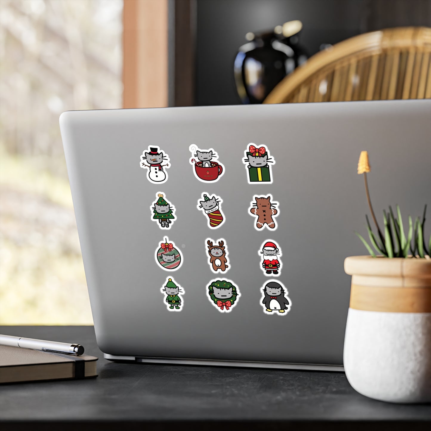 Cozy Cat Christmas Sticker Pack