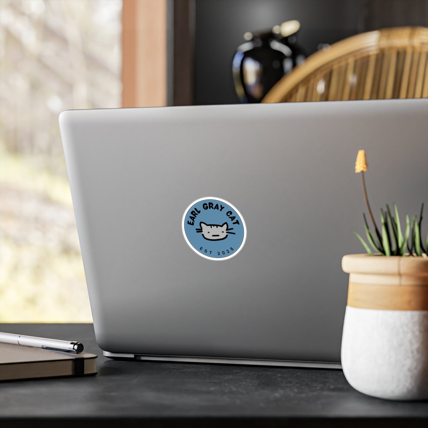 Earl Gray Cat Logo Sticker 🐱