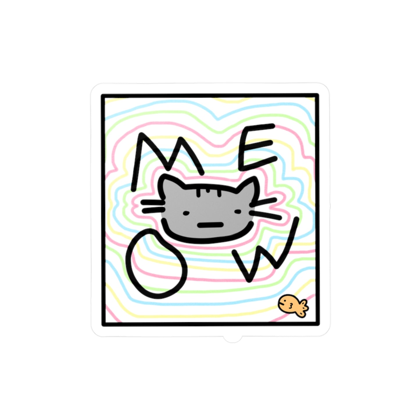 Rainbow Wave Meow Sticker 🌈