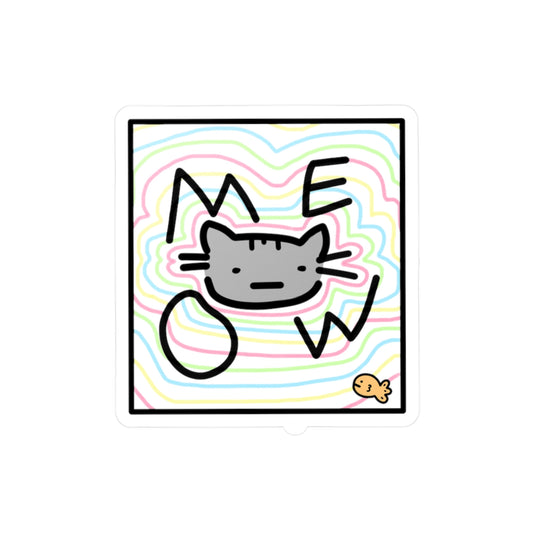 Rainbow Wave Meow Sticker 🌈