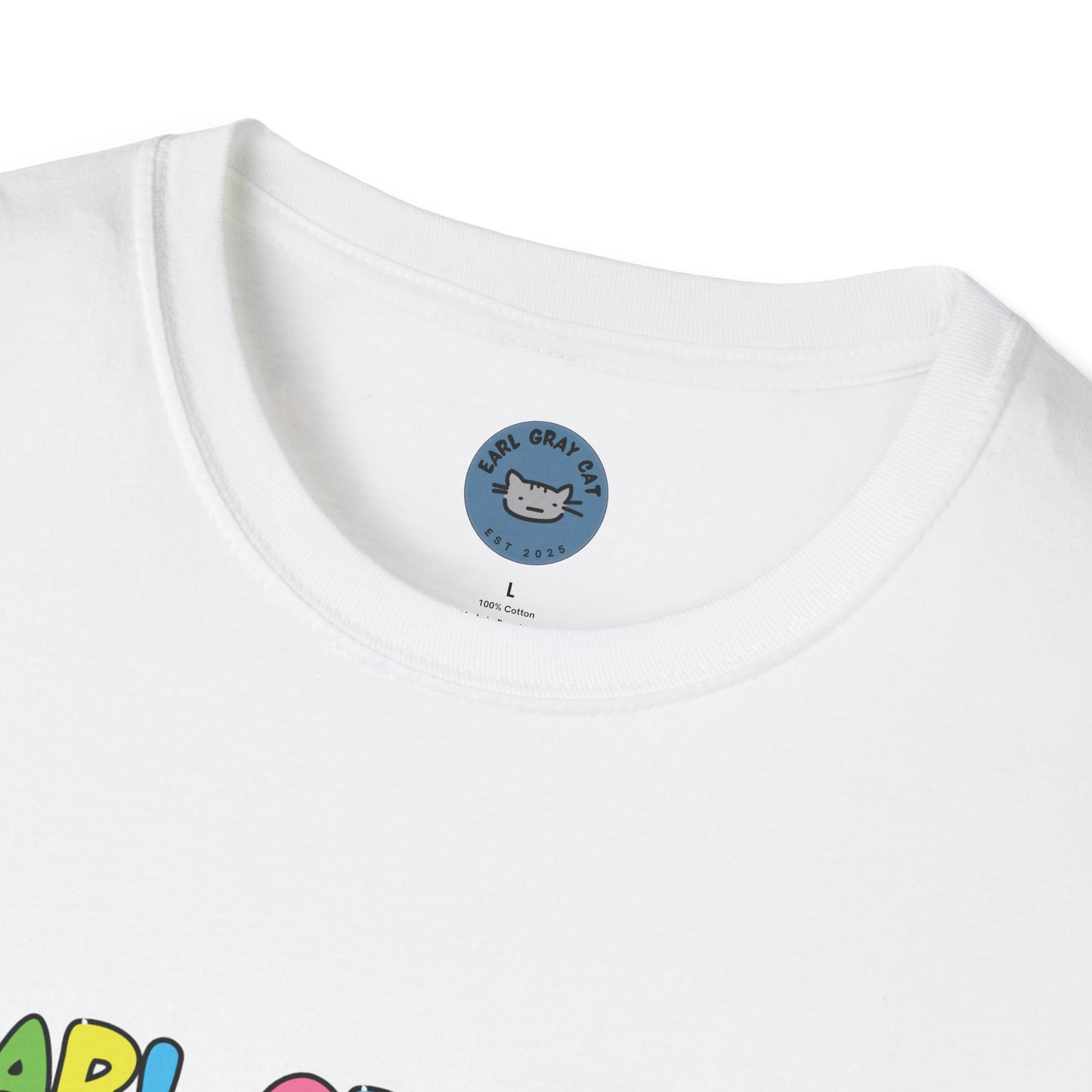 Earl Gray Cat Rainbow Wave T-Shirt 🎨