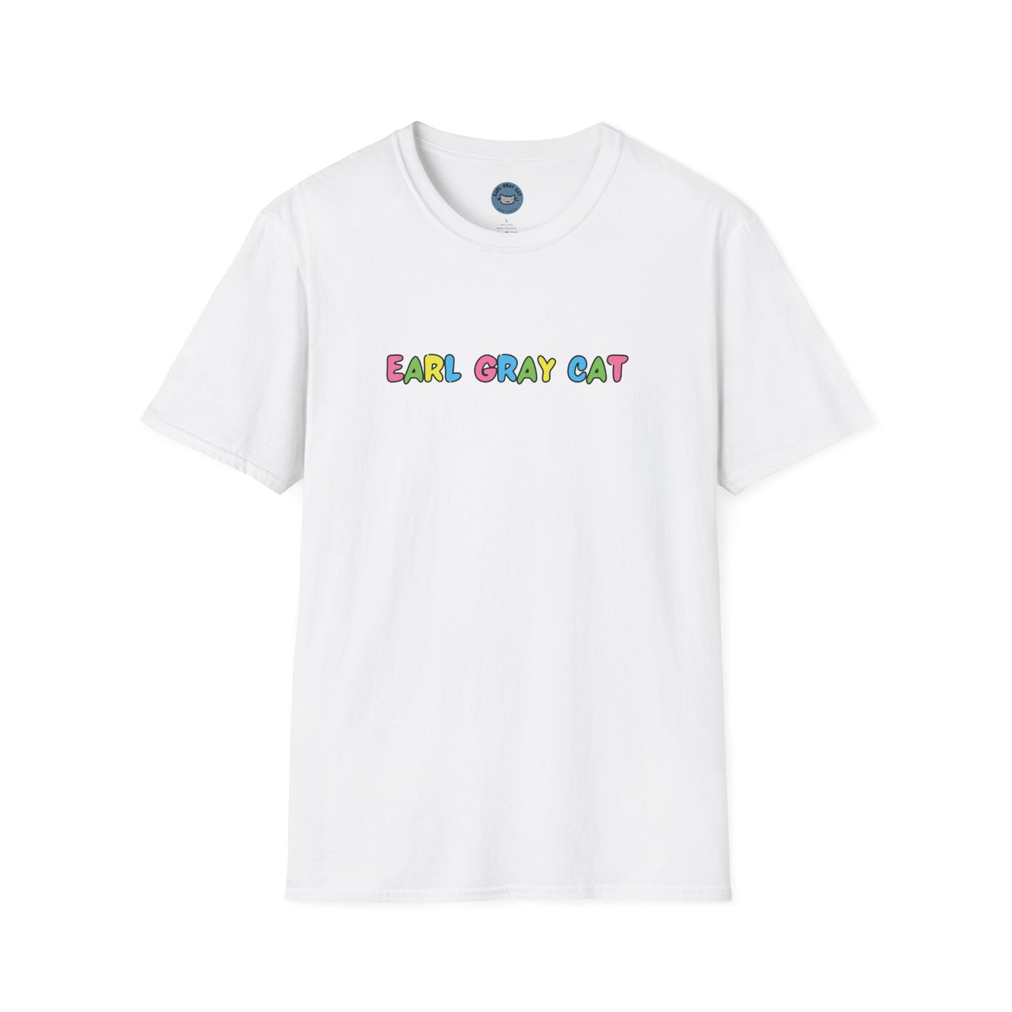 Earl Gray Cat Rainbow Wave T-Shirt 🎨