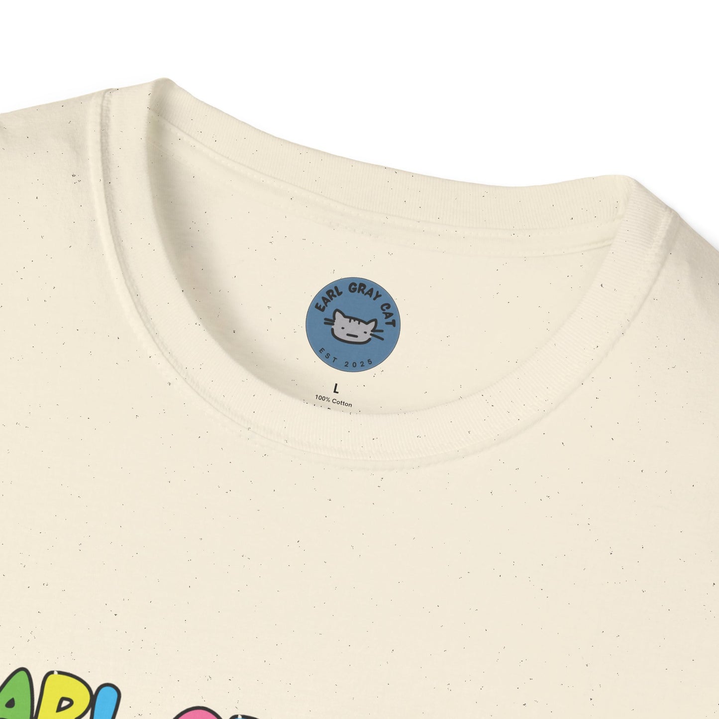 Earl Gray Cat Rainbow Wave T-Shirt 🎨