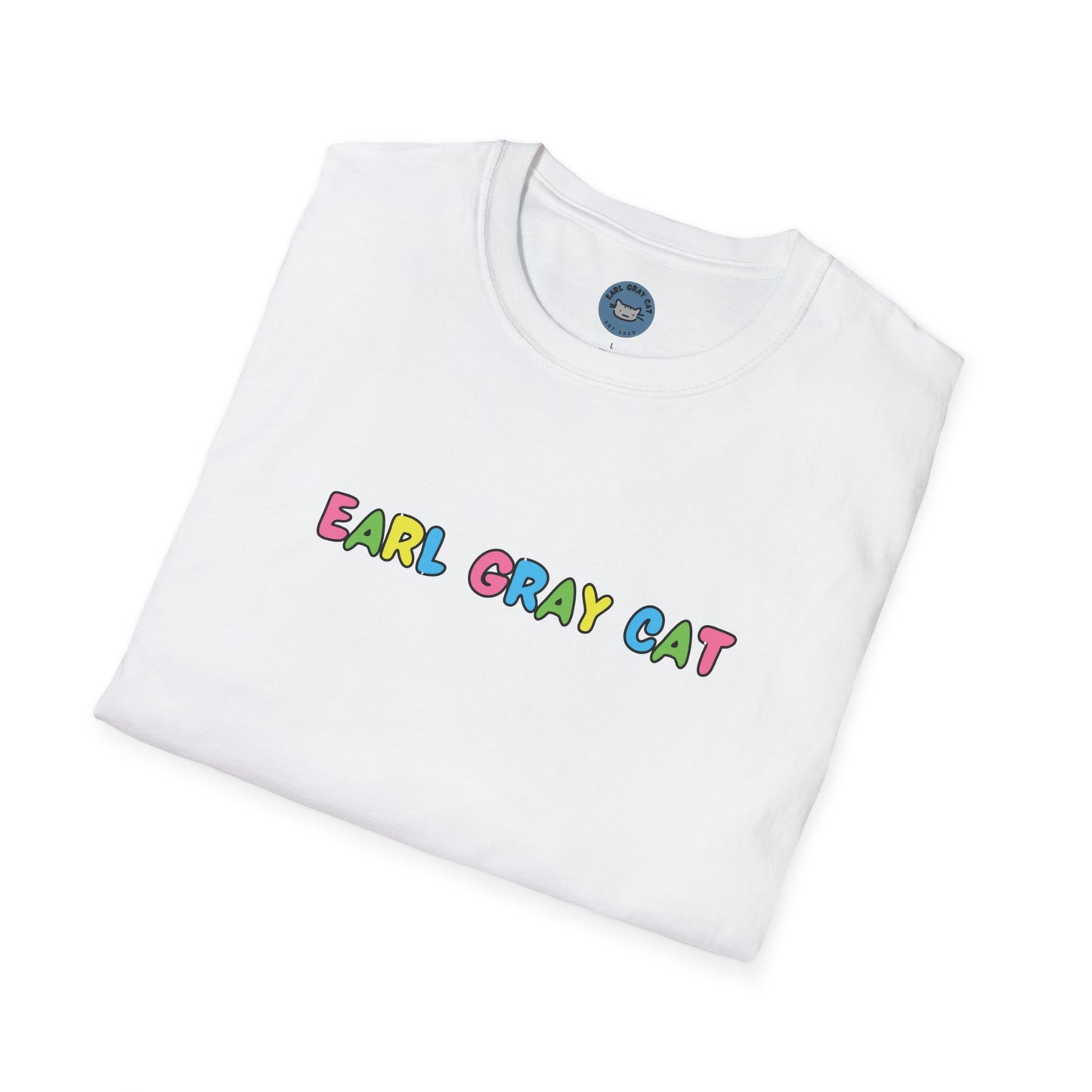 Earl Gray Cat Rainbow Wave T-Shirt 🎨
