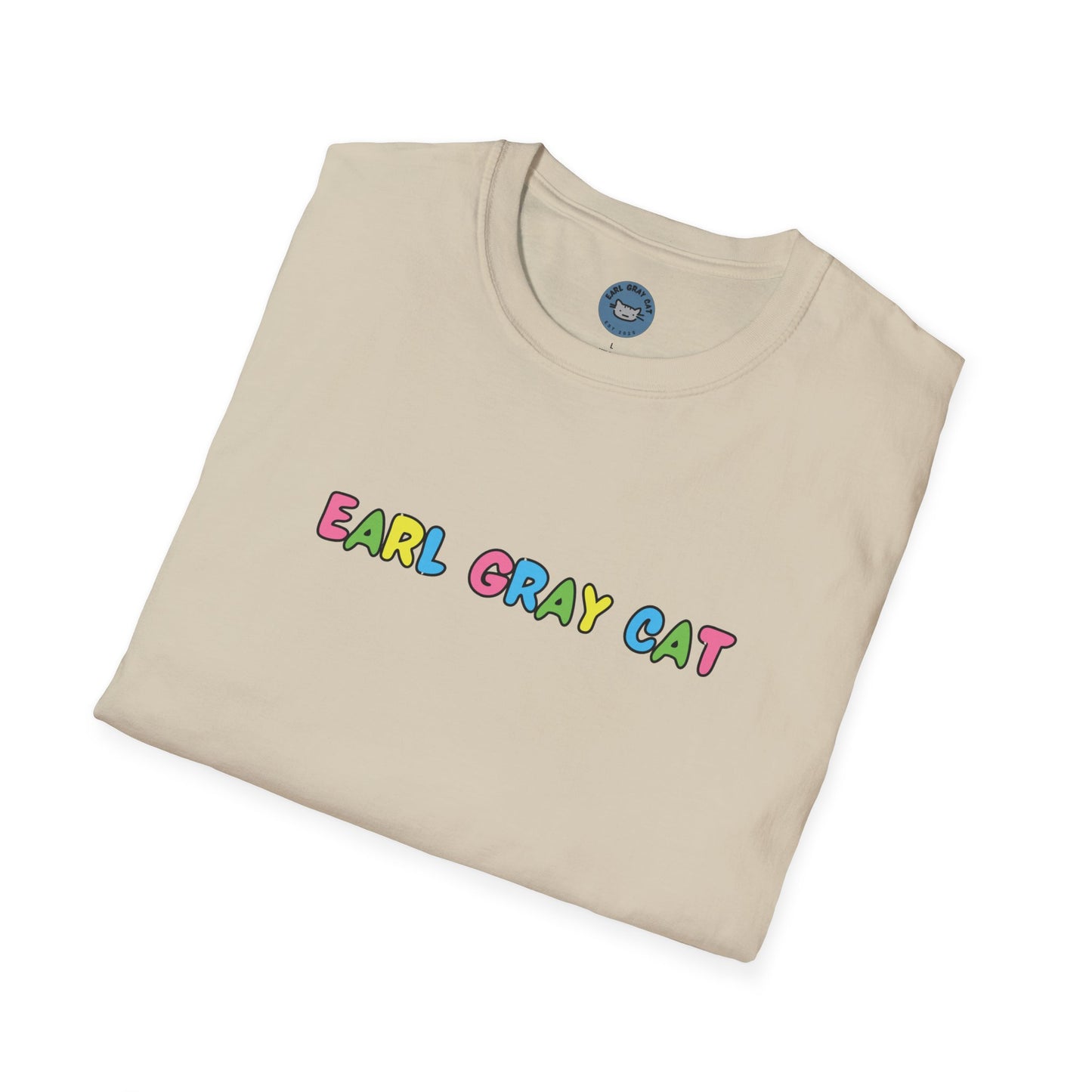 Earl Gray Cat Rainbow Wave T-Shirt 🎨