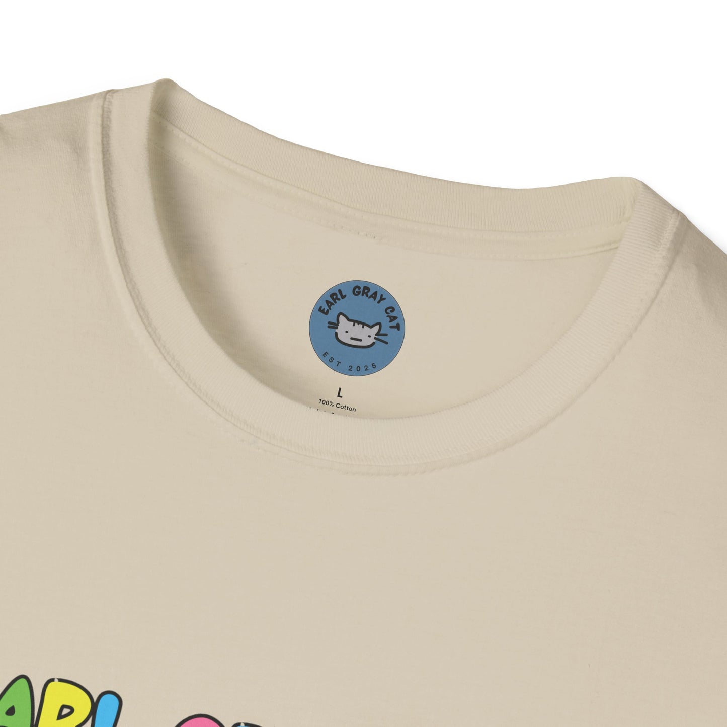 Earl Gray Cat Rainbow Wave T-Shirt 🎨