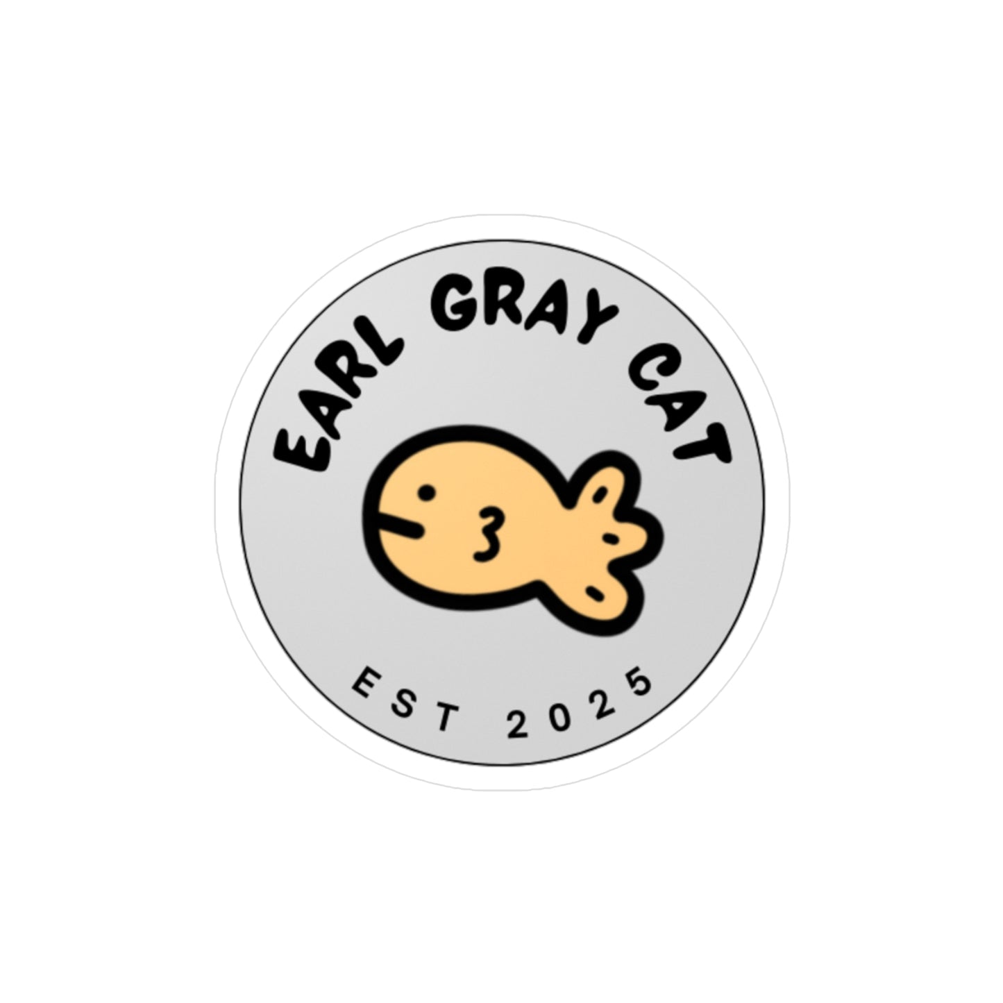 Earl Gray Cat Fish Logo Sticker 🐡