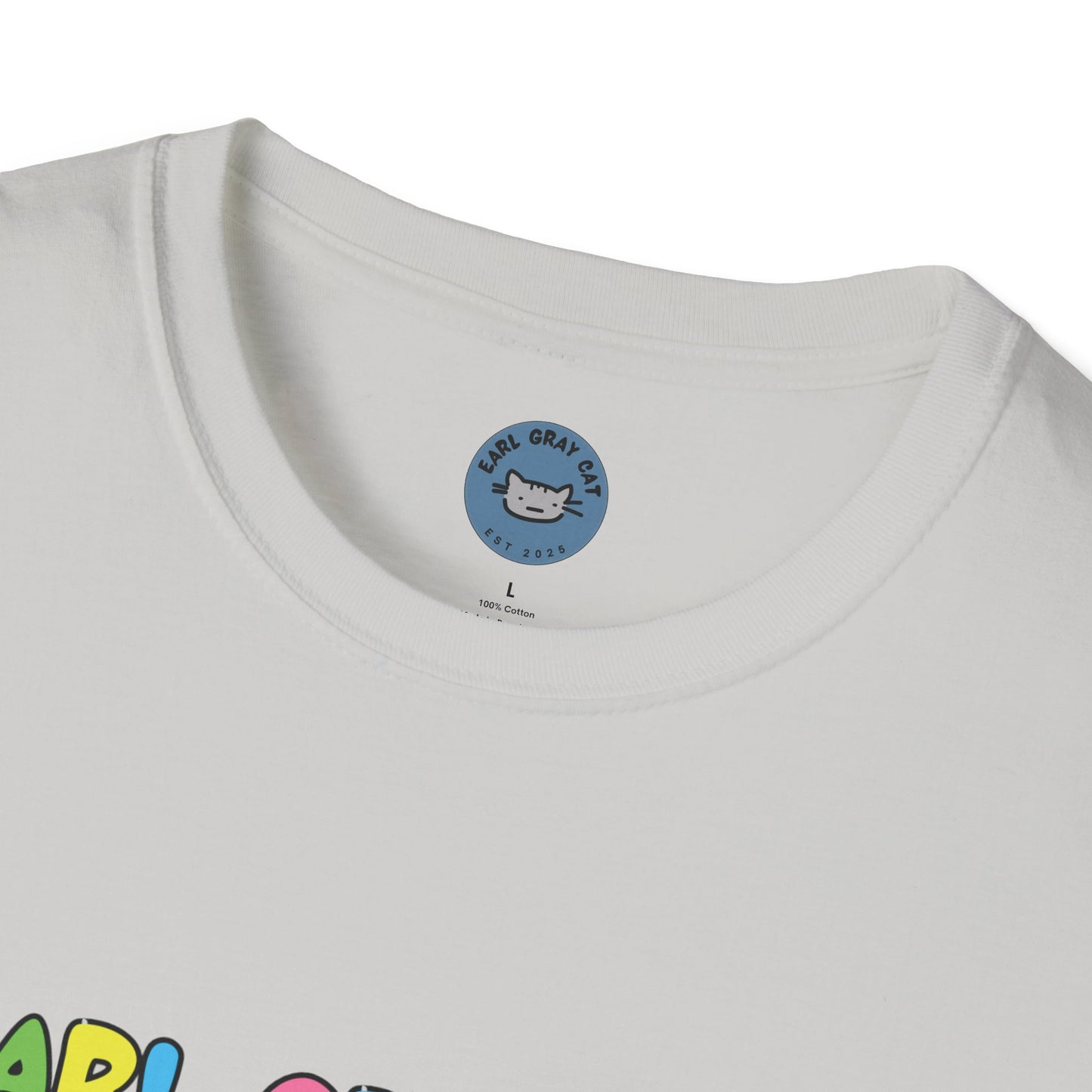 Earl Gray Cat Rainbow Wave T-Shirt 🎨