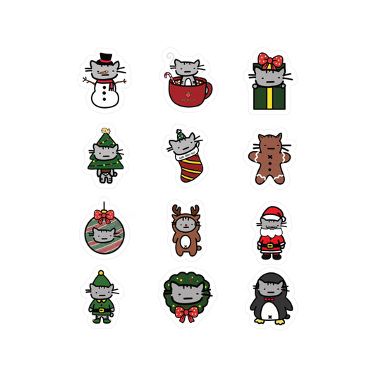 Cozy Cat Christmas Sticker Pack
