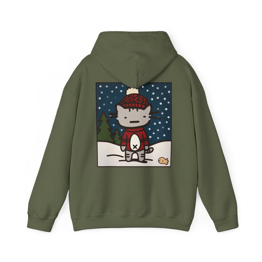 Earl Gray Cat in a Snowy Scene Cozy Hoodie ⛄️