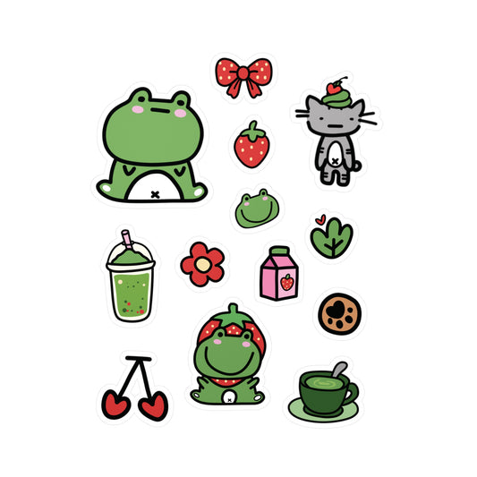 Matcha Strawberry Earl & Frogaroni Sticker Sheet